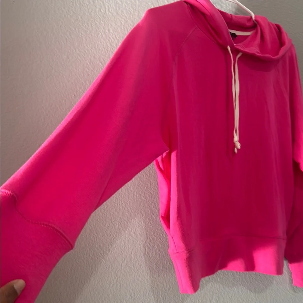 J. Crew Pink Hoodie with pockets Barbie pink barbiecore soft - Picture 5 of 10